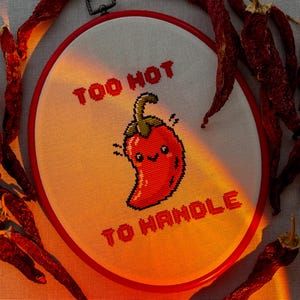 Kawaii Chili Pepper Cross Stitch Pattern: Fun Mexican Food (PDF Pattern)