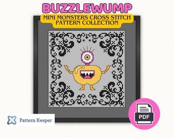 Mini Monster Cross Stitch Pattern, Cute Baby Monsters Cross Stitch, Cross Stitch for beginners, Small Halloween Cross Stitch Chart