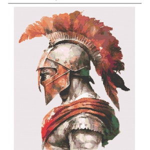 Achilles Cross Stitch Pattern, Ancient Greek Bust, Trojan, Pattern Keeper Compatible PDF image 9