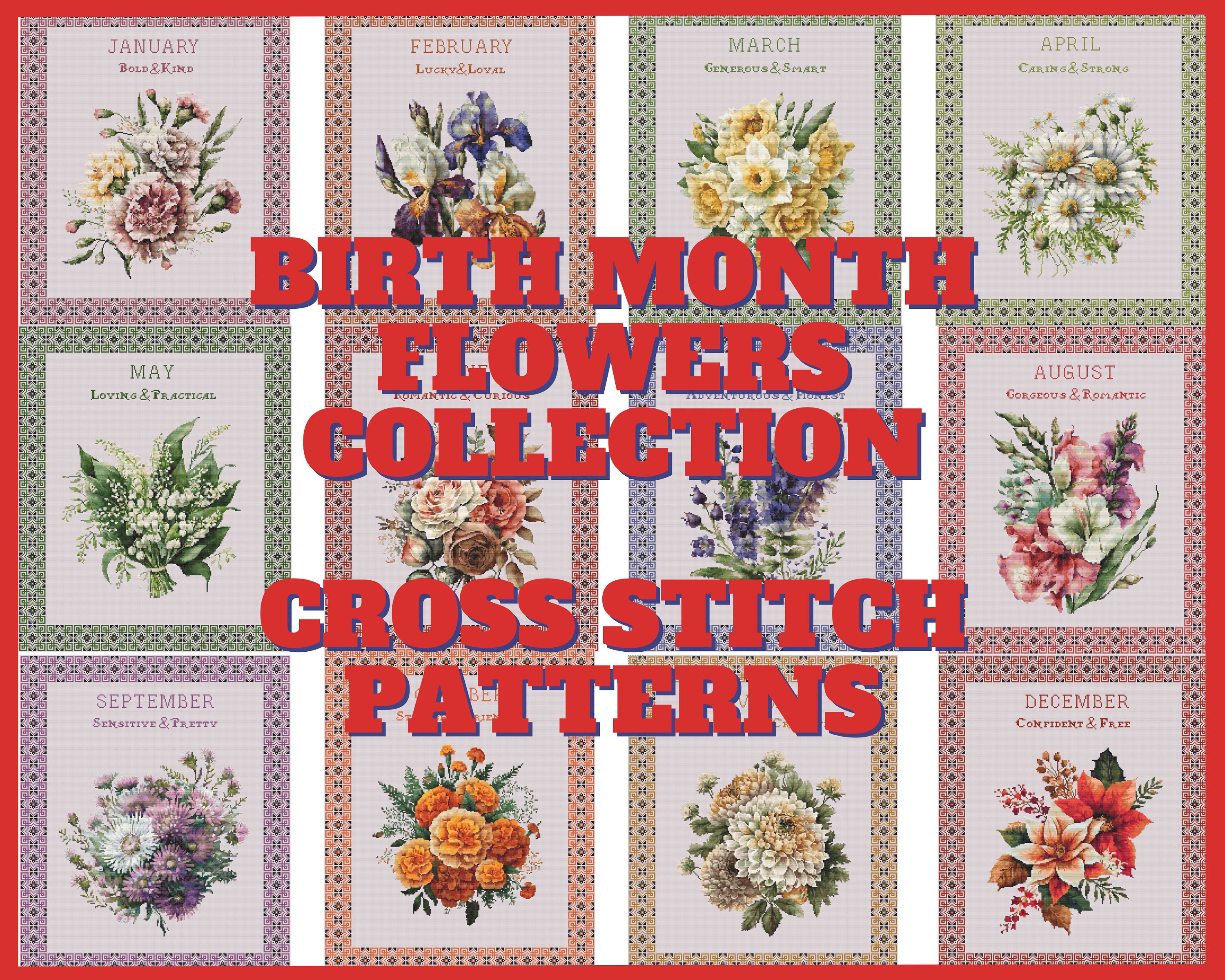 Cross Stitch Flower of the Month: August by Just CrossStitch