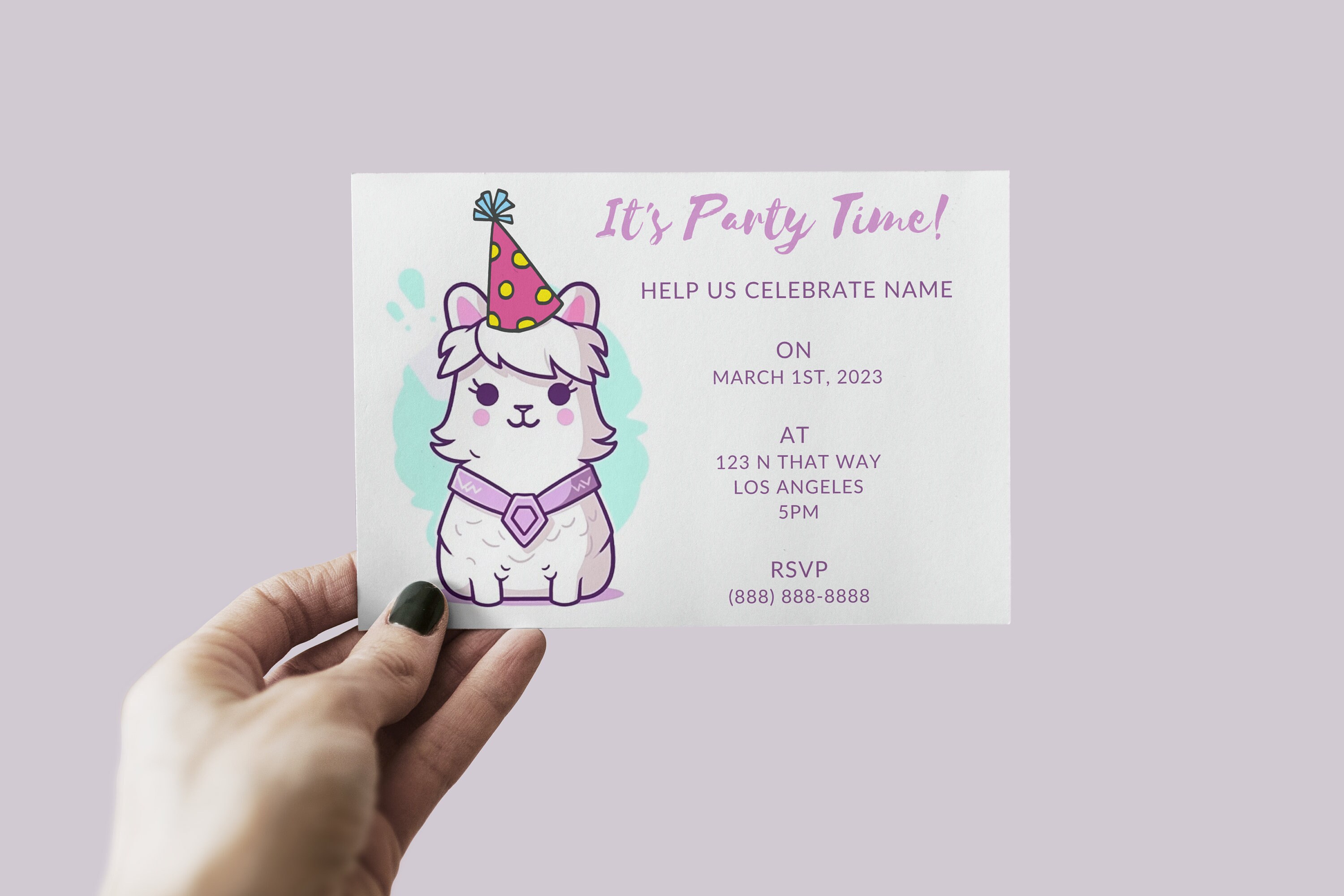 Llama Birthday Card, Custom Birthday Card Template, Cute Birthday Card ...