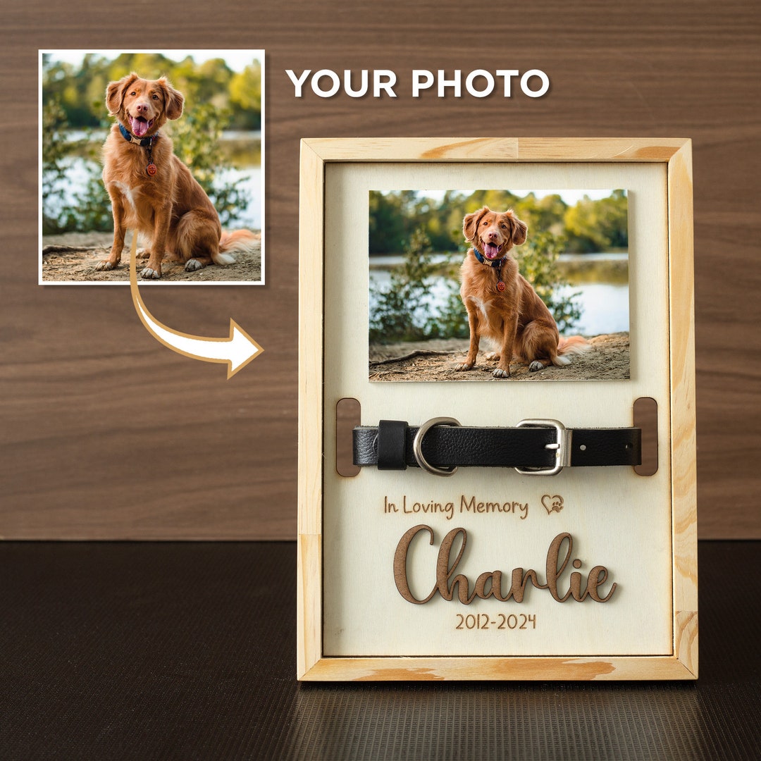 Memorial Pet Collar Sign, Custom Pet Memorial Collar Frame, Puppy