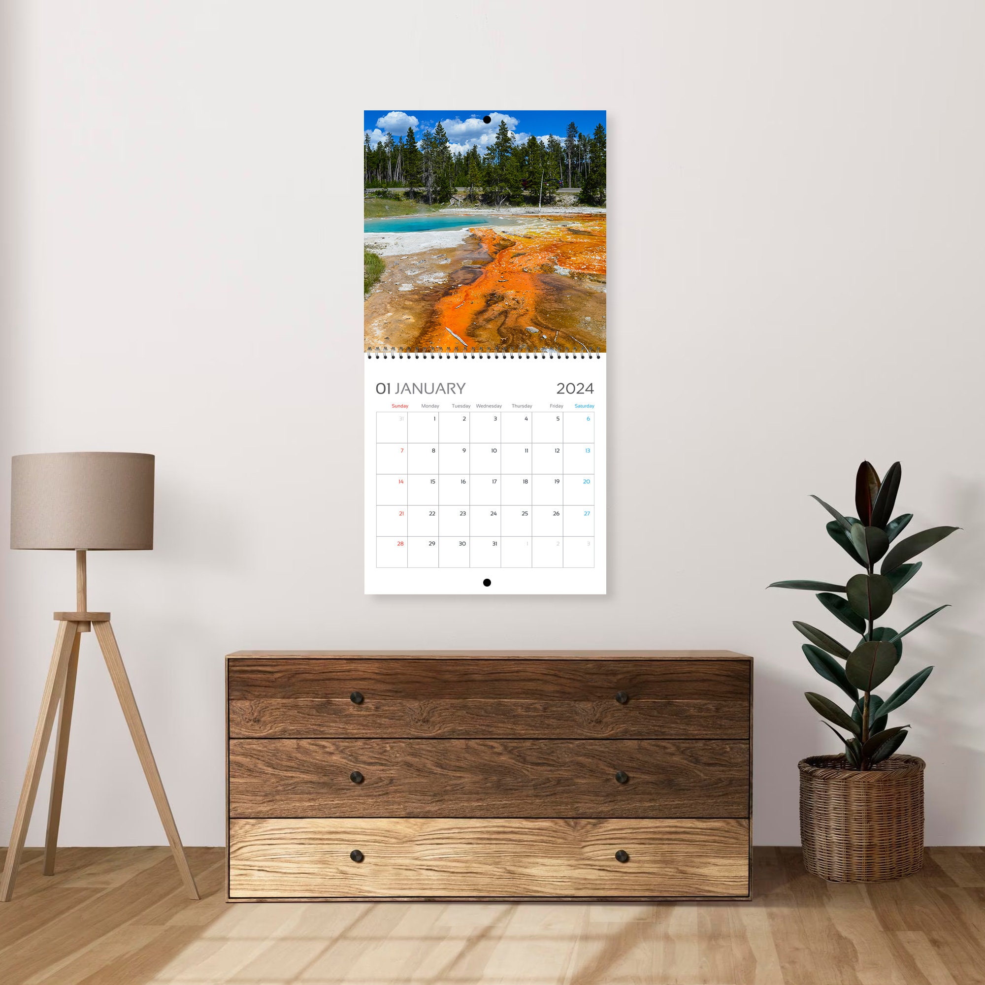 Yellowstone National Park Calendar 2024, 2024 Wall Calendar, 12 Month