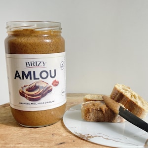 Traditional homemade Amlou – Berber delight with almonds, argan oil and pure honey – Moroccan artisanal product