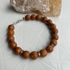 Handmade natural seed bracelet- Rare find juniper seed beaded- Jewelry for Men and Women- Organic brown minimal perfect gift