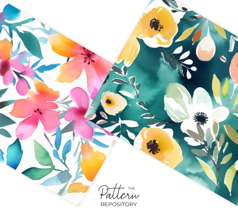 Beautiful Watercolor Floral Digital Paper 110 Seamless - Etsy