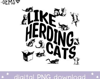 Gatos de pastoreio PNG - Professor PNG - Escola primária PNG - Gráfico de ditados antigos - Design popular para sublimação