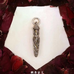 Silver Bullet Pendant Necklace - Handmade Ritual Talisman Amulet - Gothic Jewelry for Vampire Protection - Occult Pendant for Energy Defense