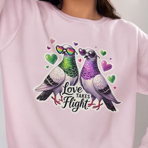 Pigeon Lover Sweatshirt: Valentines Bird Shirt, Animal Gift