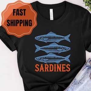 Sardine Shirt, Tinned Fish French Shirt, Tomato Girl Summer Coastal Granddaughter Downtown Girl Ocean Inspired Style, Fisherman aesthetic
