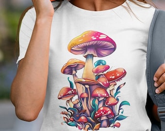 Camiseta con gráfico de hongos mágicos: Camiseta botánica estilo cottagecore