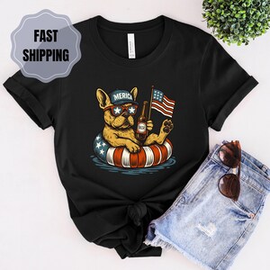 4th Of July Patriotic French Bulldog Dog Shirt, 4th of July Dog Owner Shirt, Cute Fourth Of July, Independence Day Gift For Dog Lover Shirt