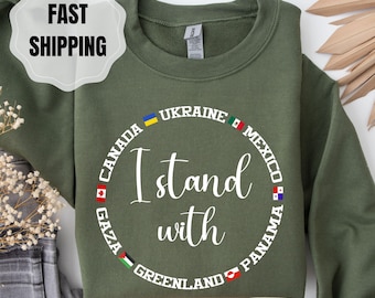 Camiseta de algodón «Apoyo a las naciones», camiseta de derechos humanos