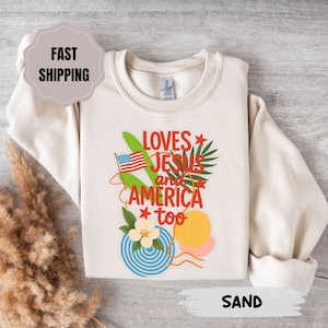 Liebt Jesus und Amerika auch Shirt: Christliches 4. Juli T-Shirt