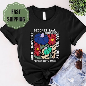 FDT Anti Trump Flower Tee: Progressive Activist Cotton Shirt
