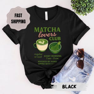 Matcha Lovers Club T-Shirt - Eisiges oder heißes Matcha Lover Shirt, Cafe Ästhetisches Grafik-T-Shirt, Brunch-T-Shirt, Frühstücksclub-Shirt, trendiger grüner Tee
