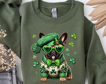 Französische Bulldogge St Patrick's Day Sweatshirt: Festliches Frenchie Geschenk