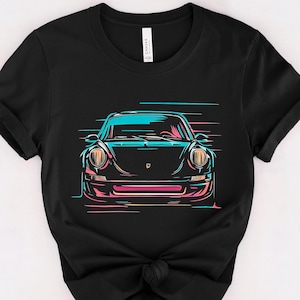 Retro Car Graphic Tee, Neon Car Guy Shirt, Muscle Car T-Shirt, Driver Gift for Him, Mechanic Shirt, Car Enthusiast Gift, Vintage Auto Tee