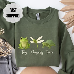 Frog Dragonfly Turtle Tee: Subtle Anti-Trump Cottagecore Shirt