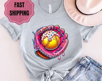 Softball Ice Cream Drip Shirt: Game Day Tee, Softball Mom Gift