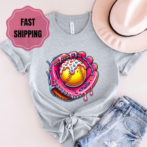 Softball Ice Cream Drip Shirt: Game Day Tee, Softball Mom Gift