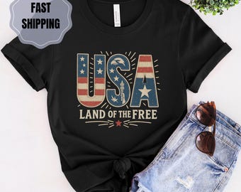 Vintage USA Flag T-Shirt: Retro 4th of July Patriotic Tee