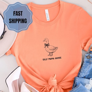 Silly Goose Mom Shirt: Coquette Bow, Family Birthday Outfit