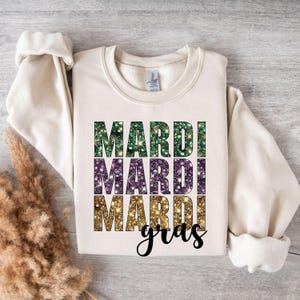 Retro Mardi Gras Sweatshirt: 70s Carnival Pullover