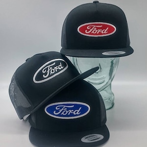 Ford-hoed, Ford-logopatch, vintage truckerpet, Ford Dad cadeau zwart rood blauw snapback