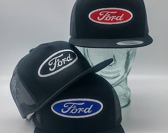 Gorra Ford, parche con el logotipo de Ford, gorra de camionero vintage, gorra Ford para papá, snapback negra, roja y azul.