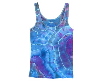 Ice Dyed Tie Dye Tank Top, Women's Small Geode Dyed Shirt, Agate Dyed, Colorful, Gift for Her, Gift for Mom, Old Navy First Layer Tank S #18