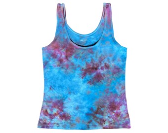 Tie Dye Tank Top: Women's M Shirt - Pink Blue Rave Festival Gift #77