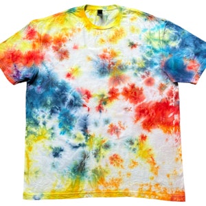 Tie Dye T-Shirt: Men&#39;s XL Unisex Rainbow Ice-Dyed Cotton Tee #46
