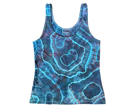 Ice Dyed Tie Dye Tank Top, Women's Small Geode Dyed Shirt, Agate
