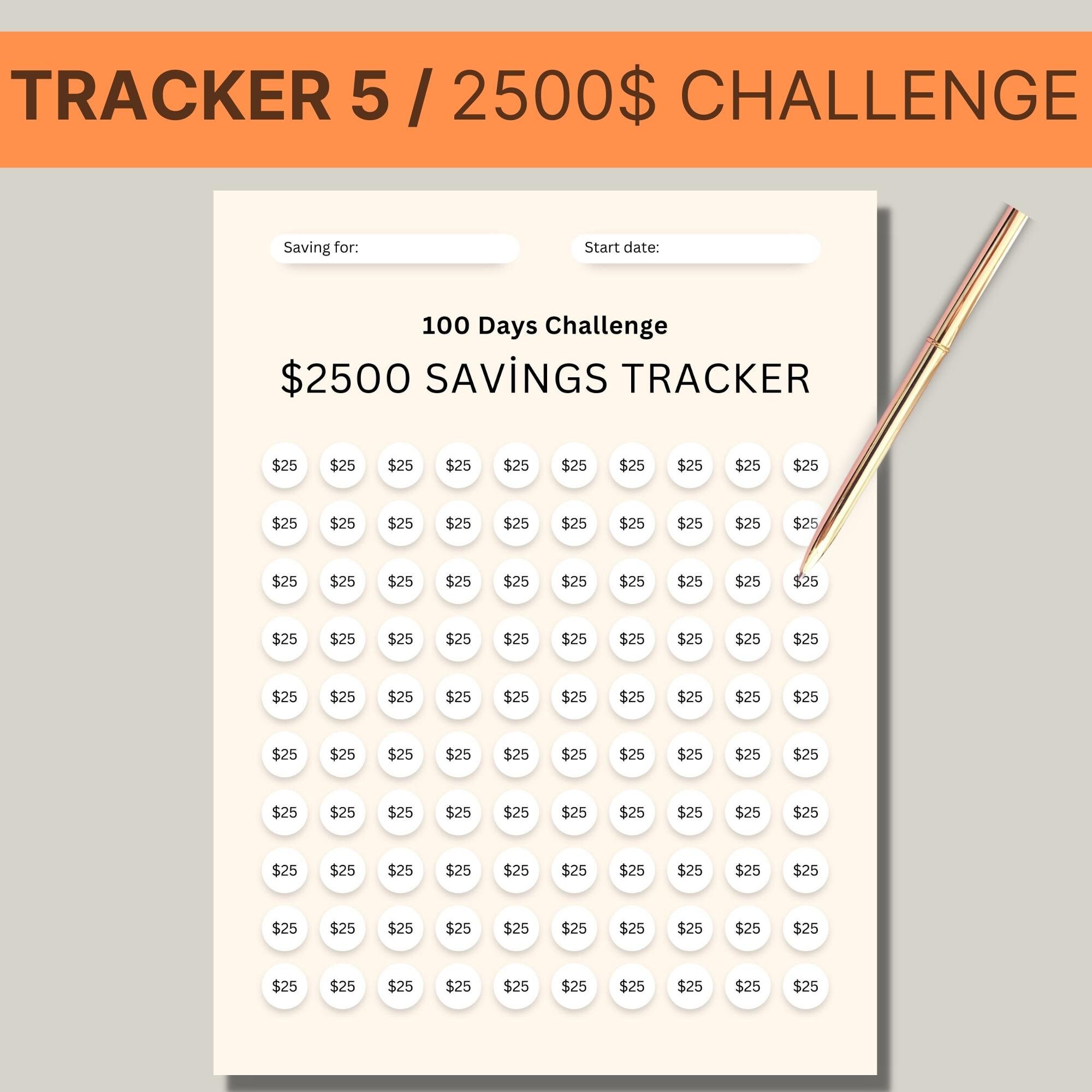 100-day Money Saving Challenge Printable Pack Motivational - Etsy