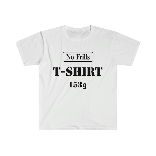 No Frills T Shirt Etsy