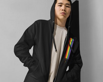 LGBTQ Pride Bleeding Heart Gender Neutral Zip Hoodie
