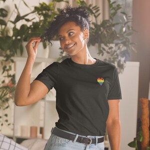 Retro 8-Bit LGBTQ Pride Short Sleeve Gender Neutral T-Shirt | Retro Love is Love Pride Shirt