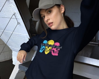 Pansexual Pride More Than Skin Deep Skulls Felpa neutra di genere / Felpa Pan Pride / Abbigliamento Pan sottile