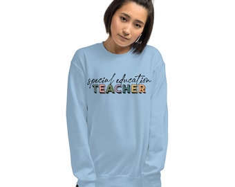 Speciaal onderwijs Leraar Sweatshirt | Schattig veelkleurig speciaal onderwijs leraar sweatshirt