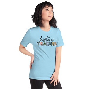 History Teacher Short Sleeve Tee | Cute Multicolor History Teacher Shirt