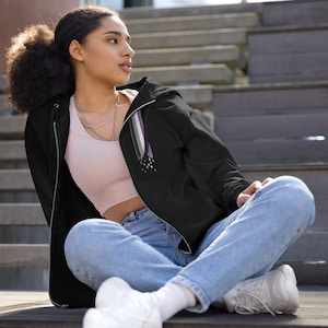 Ace Pride Bleeding Heart Gender Neutral Zip Hoodie