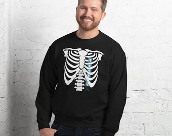 Gay MLM Pride Bleeding Heart Ribcage Género Neutral Sudadera / MLM Pride Apparel