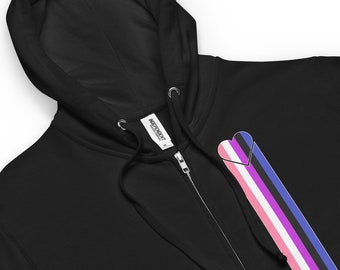 Genderfluid Pride Bleeding Heart Gender Neutral Zip Hoodie