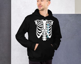 Gay MLM Pride Blutendes Herz Brustkorb Geschlecht Neutral Pullover Hoodie | MLM Pride Apparel | Gay Pride Sweatshirt
