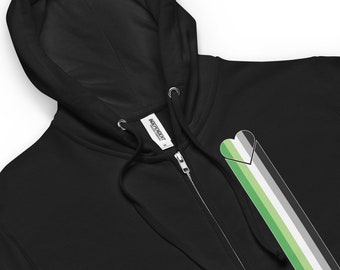 Aro Pride Bleeding Heart Gender Neutral Zip Hoodie