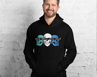 Gay MLM Pride Mehr als Haut Tiefe Schädel Geschlecht Neutral Pullover Hoodie | Gay MLM Pride Sweatshirt | Dezente Gay MLM Bekleidung