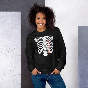 Lesbian Pride Bleeding Heart Ribcage Sweatshirt | WLW Pride Apparel