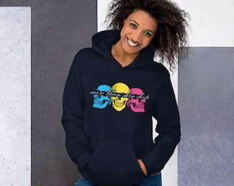Pansexual Pride More Than Skin Deep Skulls Gender Neutral Felpa con cappuccio / Pan Pride Pullover Felpa con cappuccio / Subtle Pan Apparel