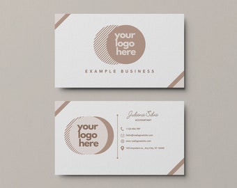 Printable Unique Minimalist Business Card Template,  Instant Download, DIY Calling Card, Editable Card, Fully Editable Canva Template